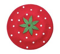 budiniao Strawberry Beret Hat For Women Cozy Comfortable Cap Outdoor Parties Vacation And Halloween Celebrations Festival Christmas Travel Vacation New Year Gift