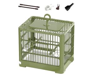 budiniao Sturdy Parrot Bird Cage With Slide Out Tray Home Easy To Clean Features Parrot Cage Also Has Foldable Feature.When Not In Bird Portable Villa Birdcage Budgie, green, 30x26x23cm