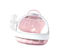 budiniao Transparent Small Animal Carrier Cage Hamster Carrier Cage Allows Pet Observation Enhancing Bond With Small Animals Hamster Travel Transparent Portable, pink, 18.6x18.6x16cm