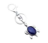 budiniao Turtle Keyring Sea Turtle Keychain Lapis Lazuli Pendant Keychain Unique Gemstone Charm Gift For Loved Ones For Men Gemstone Key Ring