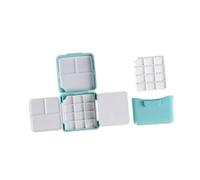 budiniao Watercolor Palette Empty with Lid Travel Mini Compact Young Artists and Professionals Working Outdoors Paint Palette Tray Acrylic Painting Professional, Blue, 7.3x7x2.5cm