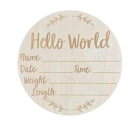 budiniao Wonderful Wooden Announcement Sign Nursery Photo Props Celebrate Newborn Moments with Elegant Style Baby Welcome Sign is Gift for Baby Showers.Surprise Friends with Unique Gift Will Leave