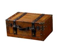 budiniao Wooden Suitcase Multipurpose Decorative Luggage Trunk Vintage Old Fashioned Wood Storage With Hinged Lid For Weddings Jewelry Chest For Business Cards Receipts Photos