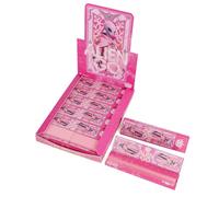 Budman Rolling papers with tips, 17 Packs color papers, 110mm kingsizeslim long papers, slow burn & natural arabic gum tobacco tools-pink
