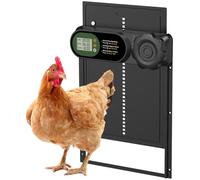 Budsom Automatic Chicken Coop Door Battery Powered, LCD Display Aluminum Auto Chicken Coop Opener with Anti-Pinch Sensor, Smart Timer & Waterproof for Hens, Ducks, Geese Poultry