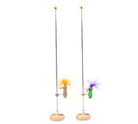 Budstfee Retro Toys, Woody Woodpecker Toy 2Pcs Single Woodpecker Bird on A Stick Pole with Stable Base, Vintage Crazy Pecking Bird Retro Classic Desk Toys Style 1, Woodpecker