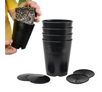 BudTrainer BudCups for Optimal Gardening | 4pk | 16oz Nursery Pots | Removable Bottom Plate for Easy & Shock-Free Transplant | Triple Drainage for Water Control to Prevent Root Rot | Durable, Reusable
