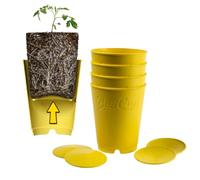 BudTrainer BudCups for Optimal Gardening | 4pk | 16oz Nursery Pots | Removable Bottom Plate for Easy & Shock-Free Transplant | Triple Drainage for Water Control to Prevent Root Rot | Durable, Reusable