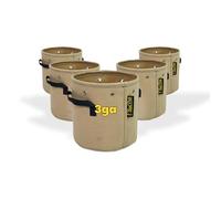 BudTrainer BudPots Grow Bags for Low Stress Training, 3 Gallon, 5-Pack, Tan | Fabric Pots With Metal-Reinforced Rim | Tear-Proof, Rust-Proof Grommets for LST | 400GSM Fabric