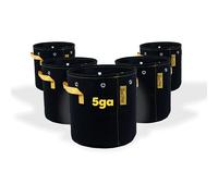 BudTrainer BudPots Grow Bags for Low Stress Training, 5 Ga, 5-Pack, Black | Fabric Pots With Metal-Reinforced Rim | Tear-Proof, Rust-Proof Grommets for LST | 400GSM Fabric