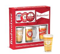 Budweiser Deluxe Glass and Coaster Collection Gift Set