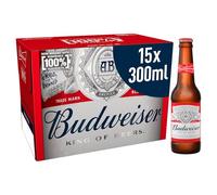 Budweiser 4.5% Lager Beer Bottles, 15 x 300 ml