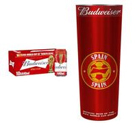 Budweiser Lager Beer Can, 10 x 440ml + Budweiser Alu Cup Spain Bundle