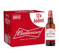Budweiser Lager Beer Large Sharing Bottle, 23, 12 Pack 660 ml Bottles