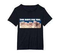Budweiser Vintage 'This Bud's for You' Ad T-Shirt, Women's Plus, Black, 2X