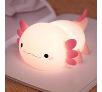 BUDZ Axolotl Night Light -3D Cute Axolotl Light, USB Powered, Touch Control & Timer, Perfect for Kids Bedroom,Best Birthday Gift for Kids