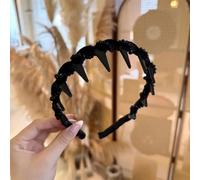 Bueaew Pretty Black Beaded Everyday Headband,Yamloveme/Hosenwelt/Yulyoie/Koopzo Vintage High Cranium Artificial Pearl Hair Band, Fashion Hair Hoops Accessories (#01)