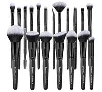 Bueart Design 19Pcs ULTRA SOFT Black labeled DENSE HAIR Makeup Brushes set Contains large powder Flat Foundation Ultimate Blending Make up Brush set Blush Face Brush Concealers contour Eyeshadow