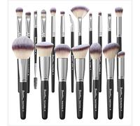 Bueart Design 19Pcs ULTRA SOFT Black labeled Makeup Brushes set Contains large powder Flat Foundation Blending Blush Face contour Concealers Brush (16Pcs Matte Black S)