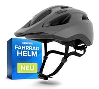 BÜCHEL Bicycle Helmet with In-Mould Technology - For Children & Adults - Cam Lock, Chin Padding & Fly Net - Sizes M 52-57 cm & L 58-61 cm - Black, White, Grey (Matte Grey, M, 52-57 cm)