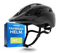 BÜCHEL Bicycle Helmet with In-Mould Technology - For Kids & Adults - Cam Lock, Chin Padding & Fly Net - Sizes M 52-57 cm & L 58-61 cm - Black, White, Grey (Matte Black, L, 58-61 cm)