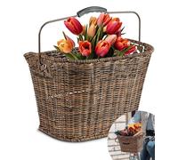 Büchel Polyrattan Front Bicycle Basket I with Innovative Quick-Click Mount I Bicycle Basket for Front 35 x 26 x 25 cm I Bicycle Basket Handlebar Handlebar Basket Bicycle