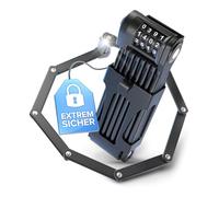 BÜCHEL Sekura Folding Bicycle Lock | Secure Theft Protection | Hardened Steel | 85 cm Length | Includes Bracket | Bicycle Lock for Bike, E-Bike & Motorcycle (BASIC 100 cm Number Code)