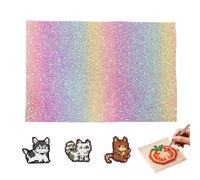 Bügelperlen Bügelmatte Regenbogen-Glitzer - Hitzebeständige Unterlage aus PU & PP - Wiederverwendbare Transfermatte für DIY Perlen-Projekte - Bastelzubehör für Kinder - 20 x 15/30 x 20 cm