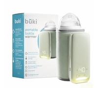 Büki Portable Bottle Warmer for Breastmilk or Baby Formula, by Kindersense - Leak-Proof Travel Warmer for Baby Bottles with Battery-Powered Temperature Display and Flashlight