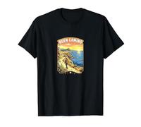 Buen Camino de Santiago Hiking Traveling Value Graphic T-Shirt, Men, Black, L