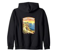 Buen Camino de Santiago Hiking Traveling Zip Hoodie