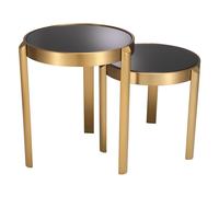 Buena Set of 2 Side Tables - Brushed Brass Finish