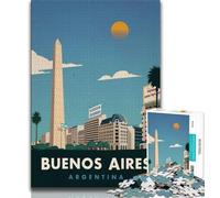 Buenos Aires Jigsaw Puzzles for Adults 1000 Piece,Challenging Game Toys Every Piece Is Unique - Challenging Family Fun Game 50x75cm