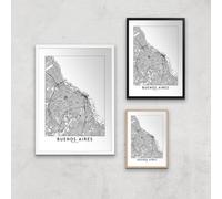 Buenos Aires Light City Map Giclee Art Print - A4 - Print Only