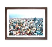 Buenos Aires Skyline In Argentina Painting Modern Art Framed Print | A3 Walnut Framed Wall Art | Ready to Hang | Modern Cityscape Picture | Living Room Bedroom Lounge Office