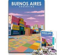Buenos Aires Travel Poster Jigsaw Puzzles for Adults 1000 Pieces,Challenging Game And Family Play for Is Ideal As A Gift for The Whole Family 50x75cm