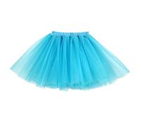 Buenos Ninos Women's 3 Layers Fluffy Tutu Costume Ballet Dance Skirt for Running and Races (S/M, Blue)