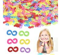 BUENTYA 1000 Pcs Loom Bands S Clips, Colorful S Clip Rubber Band Clips Loom Band Connectors Plastic Connectors Refills Kit Loom Band Hooks for Weaving Necklace Jewelry Accessories Craft Making