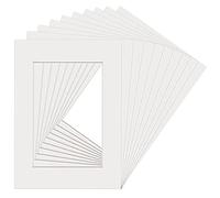 BUENTYA 10Pcs White Picture Mounts, A3 Mount Picture Frame Mounts Acid Free Photo Mount Mat Board Square Photo Mounts Inside Aperture to fit for A4 picture Posters, Paintings, Photo Work