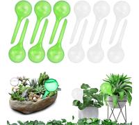 BUENTYA 12 Pcs Plant Watering Bulbs, 5cm Automatic Plant Waterers Plastic Automatic Watering Globes Drip Irrigation Device Self Watering System for Indoor Outdoor Plants Watering Globes(White + Green)