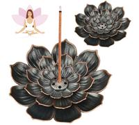 BUENTYA 2 Pcs Lotus Incense Holder with 6 Holes - Brass Lotus Stick and Cone Incense Burner with Ash Catcher for Home, Bedroom, Yoga Room, Tea House