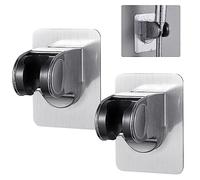 BUENTYA 2PCS Self Adhesive Shower Head Holder Bracket, Adjustable Shower Head Holder No Drilling Wall Mount Bracket Waterproof Universal Wall Mount Bracket for Bathroom Bidet Sprayer