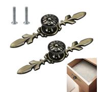 BUENTYA 2PCS Vintage Cabinet Knobs 25mm Antique Bronze Decorative Furniture Drawer Handles Round Door Knobs With Mounting Screws for Cupboard Closet