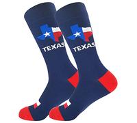 BUENWAZ Texas Flag Socks for Men Novely Longhorn Crew Socks, Gifts for Texans, Texas Flag Longhorn, Large