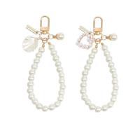 Buer Homie Pearl Phone Wrist Strap 2 Pcs Set, Phone Charm Strap, Keychain Car Key Keyrings Chains For Women, Phone Chain Bag Keychain Accessories, Handbag Charms