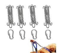 BueRallan 4 Pack Metal Bungee Dog Leash Extension, Shock Absorbing Dog Leash Spring for Medium Large Dogs Training Bicycle Running