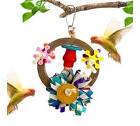 Buerfu Bird Chew Toys | Paper Strip Windmill, Colorful Parrot Swing Stand Chewing Toy - Metal Hook, Bird Cage Accessories for Parrots Parakeets Cockatiels Lovebirds Budgies