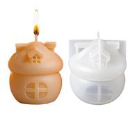 Buerfu Christmas Silicone Molds for Candles | 3D Decorative Santa's Cottage - House Mold Candle Making - for Resin Casting Thanksgiving Fall Winter Birthday Table Home Decor Holiday