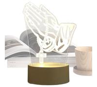 Buerfu Desk Lamp,Prayer Hand Acrylic Lighting | Bedside Table Lamp - for Tabletop Home Kitchen Desk Living Room Christmas Birthday
