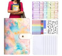 Buerfu Money Binder - A6 Budget Book with Cash Envelopes - Notebook Finance Planner with Zipper Pouch for Coin Bills Receipt Organizing Budgeting Planning